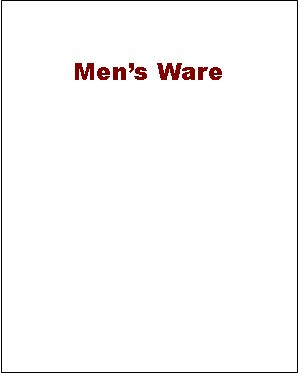 Text Box: Mens Ware 